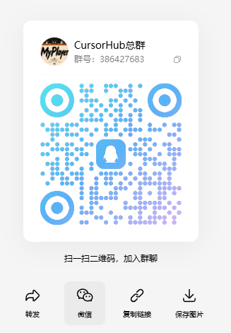 CursorHub总群 QQ 二维码，群号 386427683