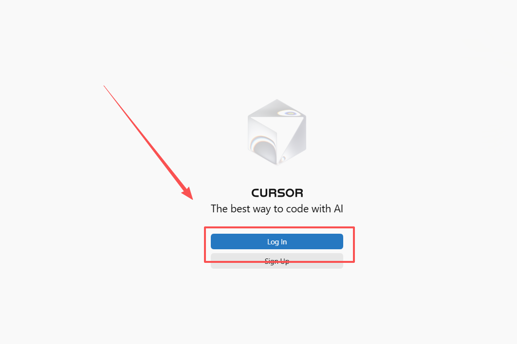 Cursor 登录页点 Log In